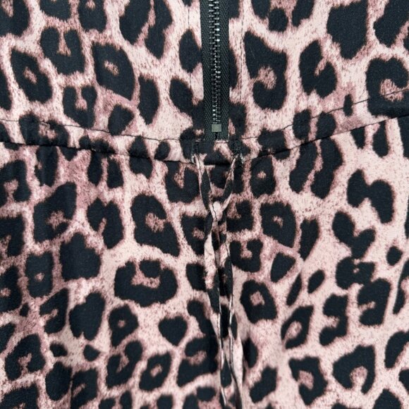 Torrid Leopard Print Zip Front 3/4 Sleeve Challis Shirt Dress Women’s Size 2 - Picture 5 of 12